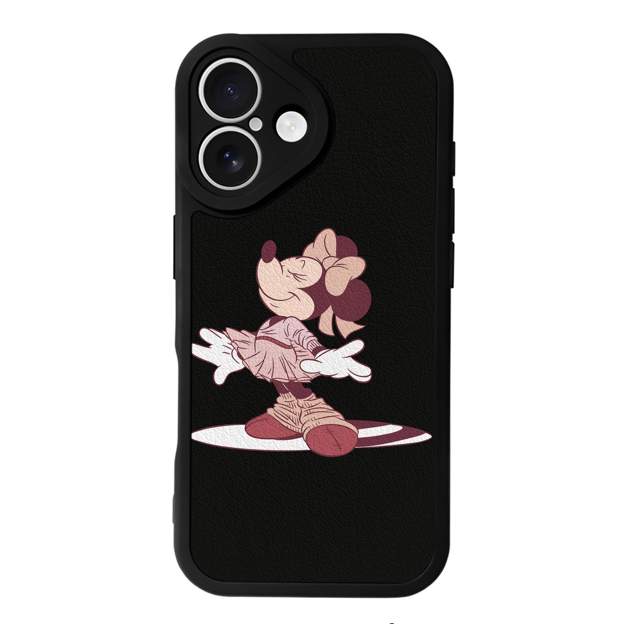 （画像用） ミッキーマウス Mickey Mouse 【iPhone 16シリーズ対応】シリコンスマホケース（レザー調） 材質：シリコン